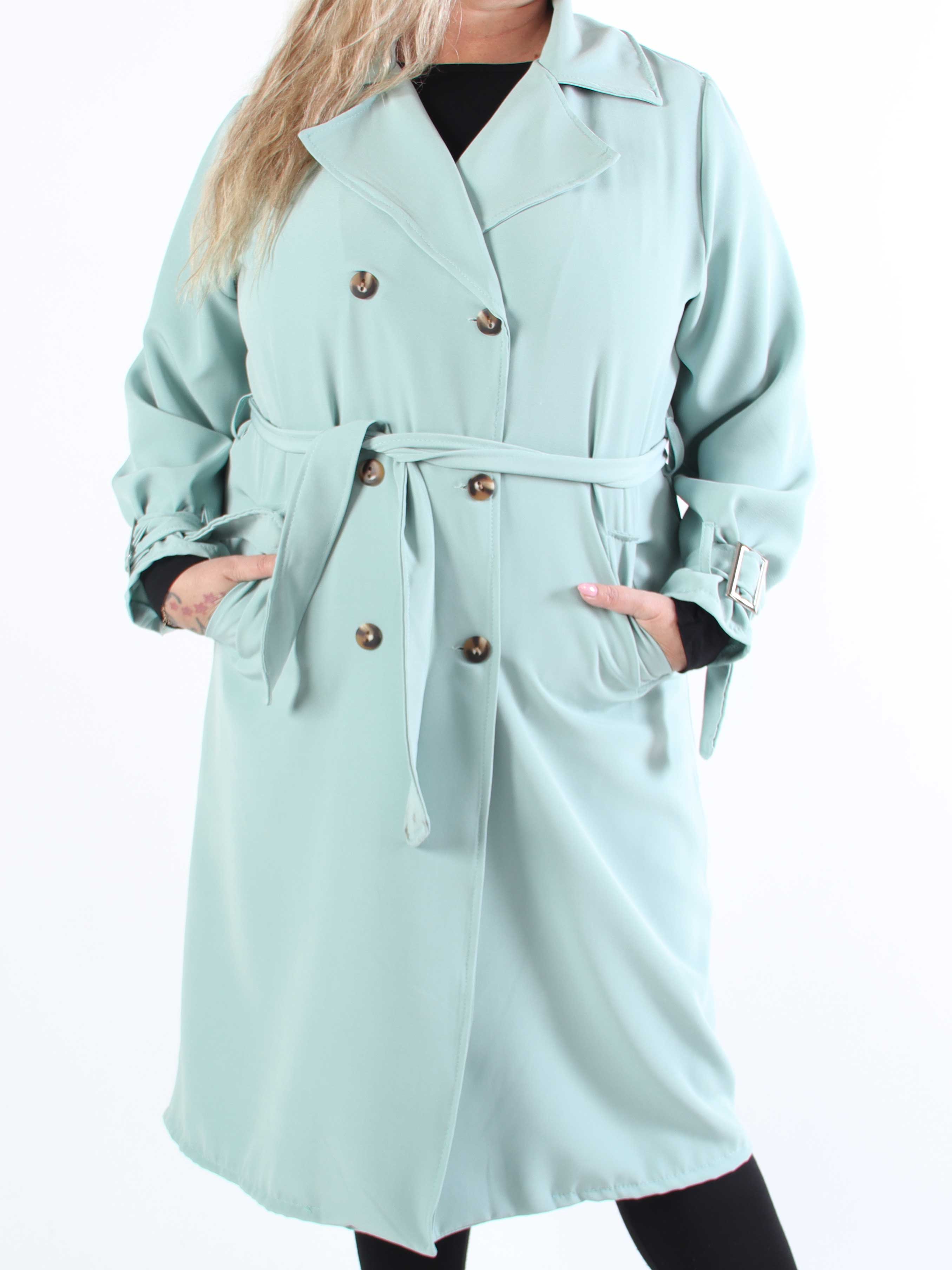 Sharpay - Lätt trenchcoat i plusstorlek med knytband